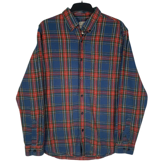 Mens Blue L.L.Bean Flannel Long Sleeve Shirt