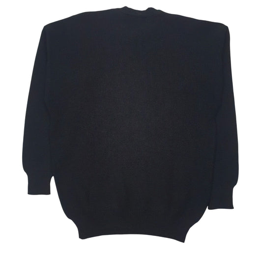 Mens Black North Pole Vintage Knit Crewneck Jumper