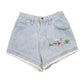 Womens Blue Iber Jeans Embroidered Denim Shorts