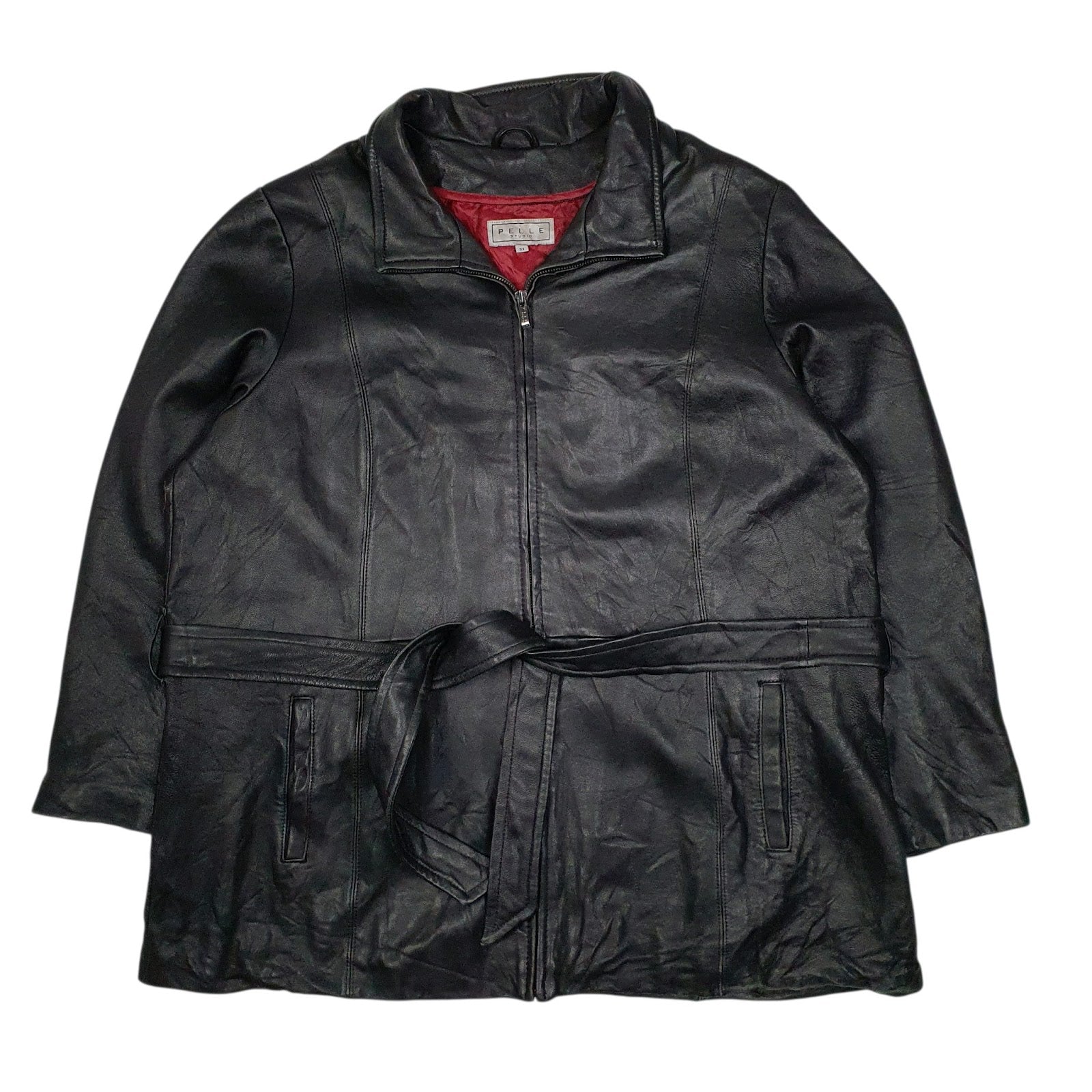 Womens Black Pelle Studio Trench  Coat