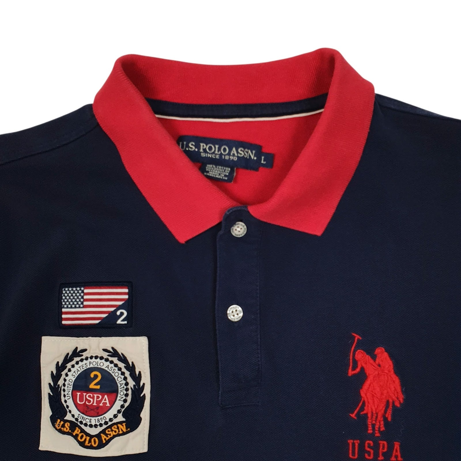 Mens Navy U.S. POLO ASSN.  Hoodie Polo Shirt