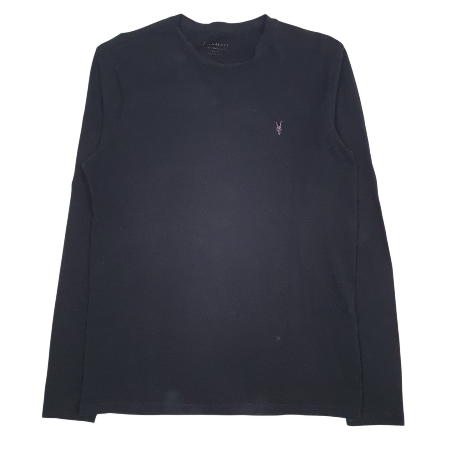 Mens Black All Saints Slim Fit Long Sleeve T Shirt
