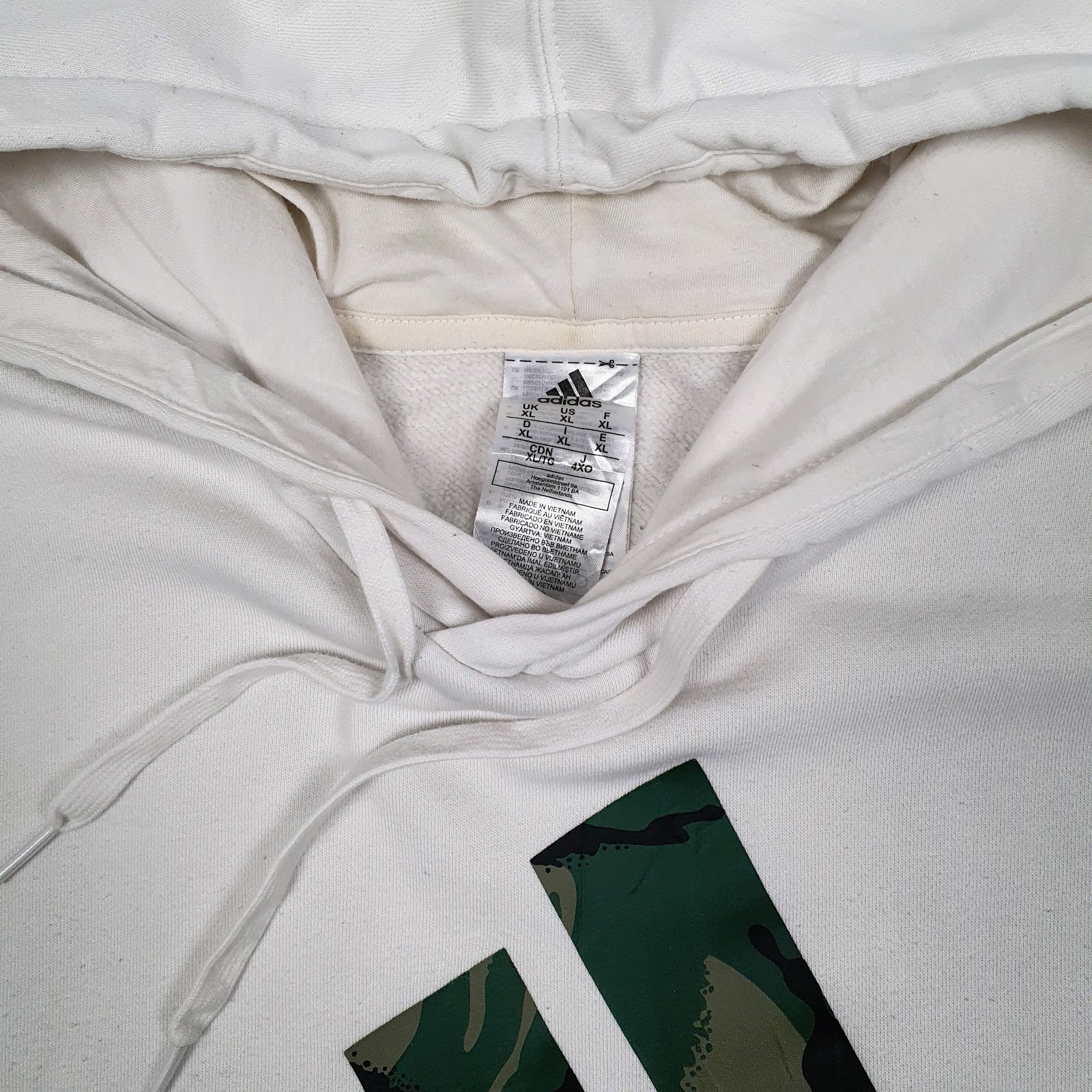 Mens White Adidas  Hoodie Jumper