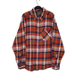 WOOLRICH Orange Check Shirt Thick Flannel Plaid Long Sleeve Cotton Mens L