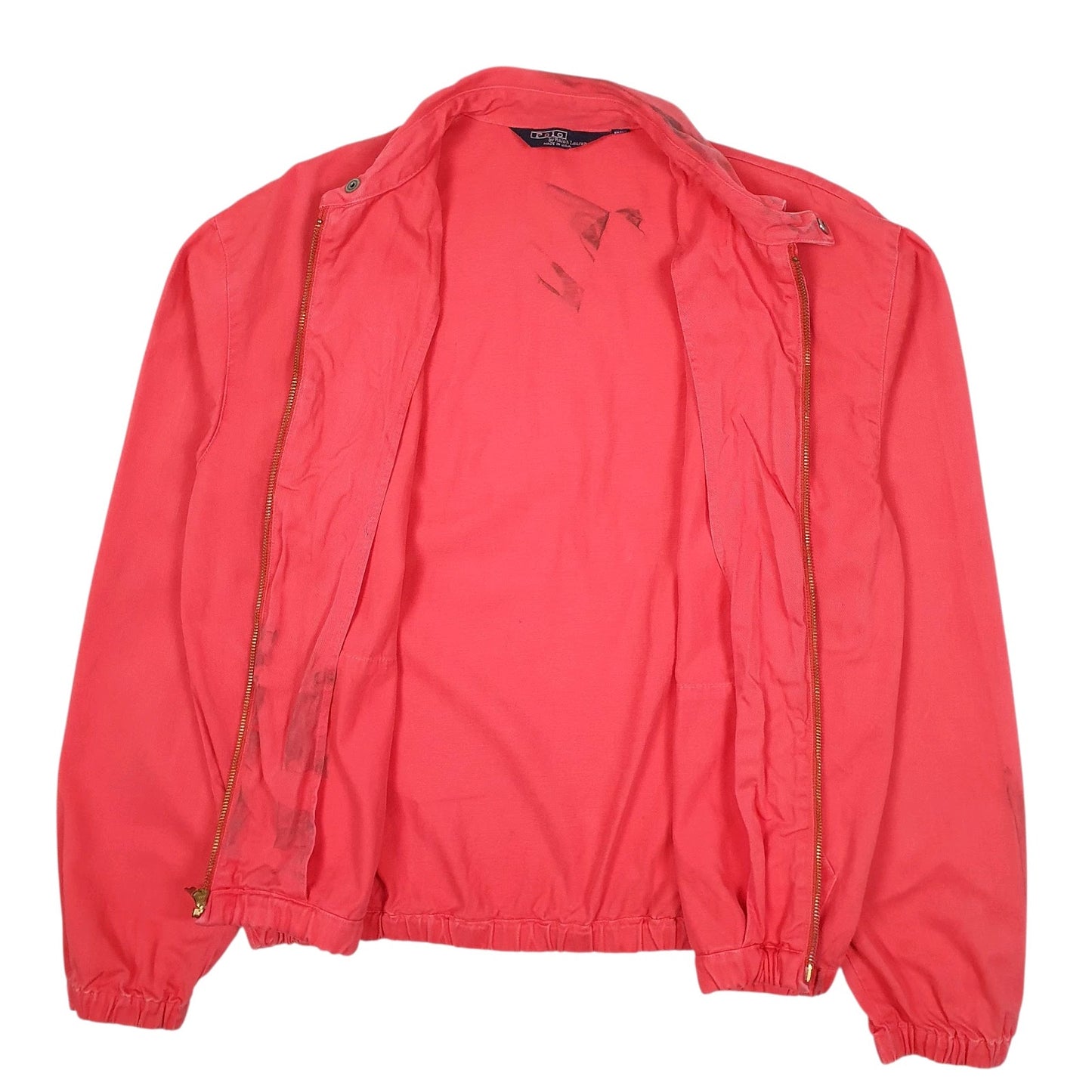 Mens Pink Polo Ralph Lauren Vintage 80s Made In USA Hoodie Coat