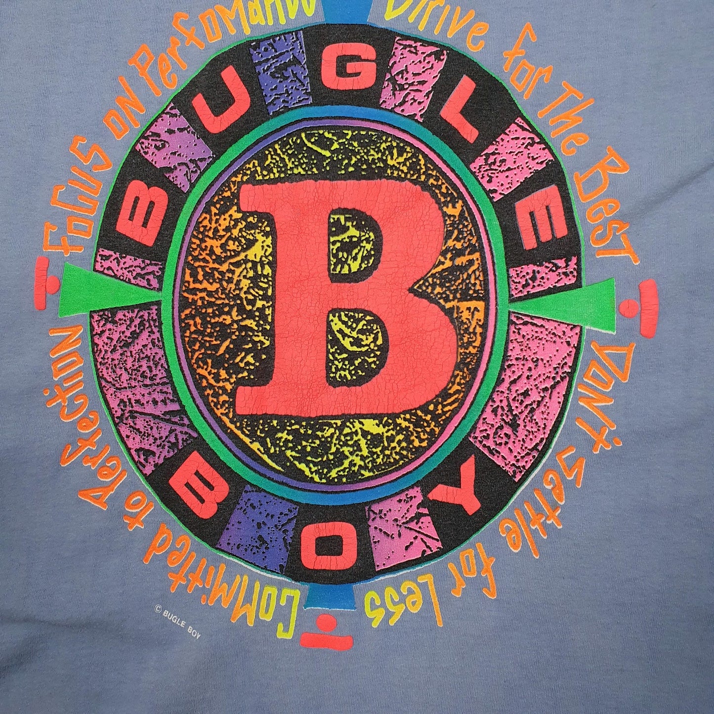 Mens Blue Bugle Boy Vintage 90s  T Shirt