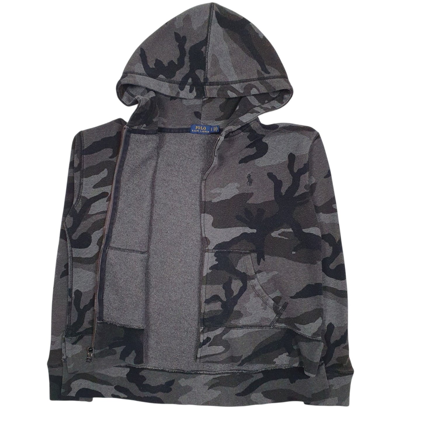 Womens Grey Polo Ralph Lauren Camo Full Zip Jumper