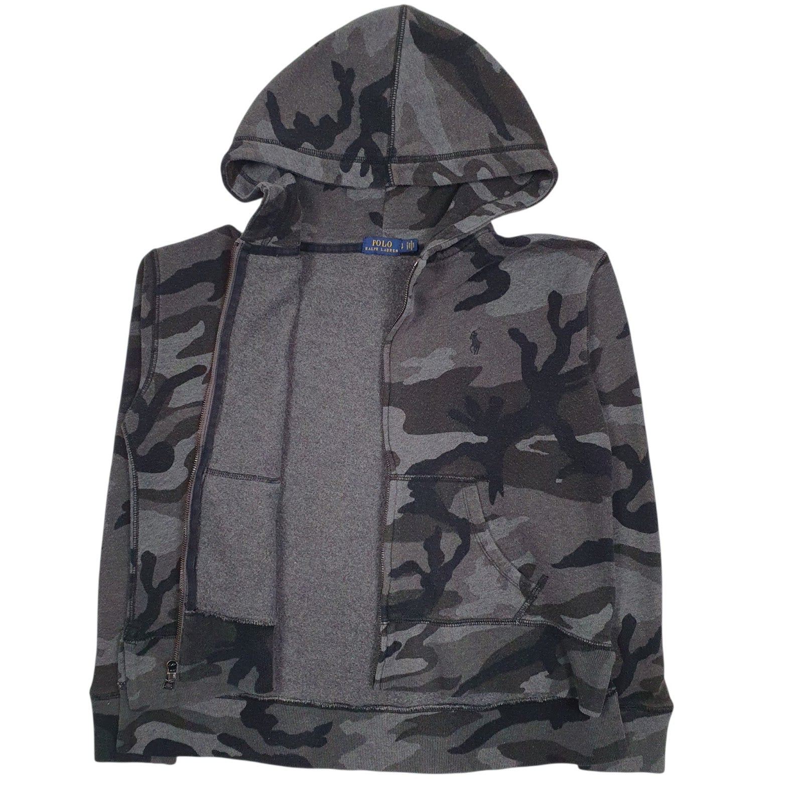Womens Grey Polo Ralph Lauren Camo Full Zip Jumper