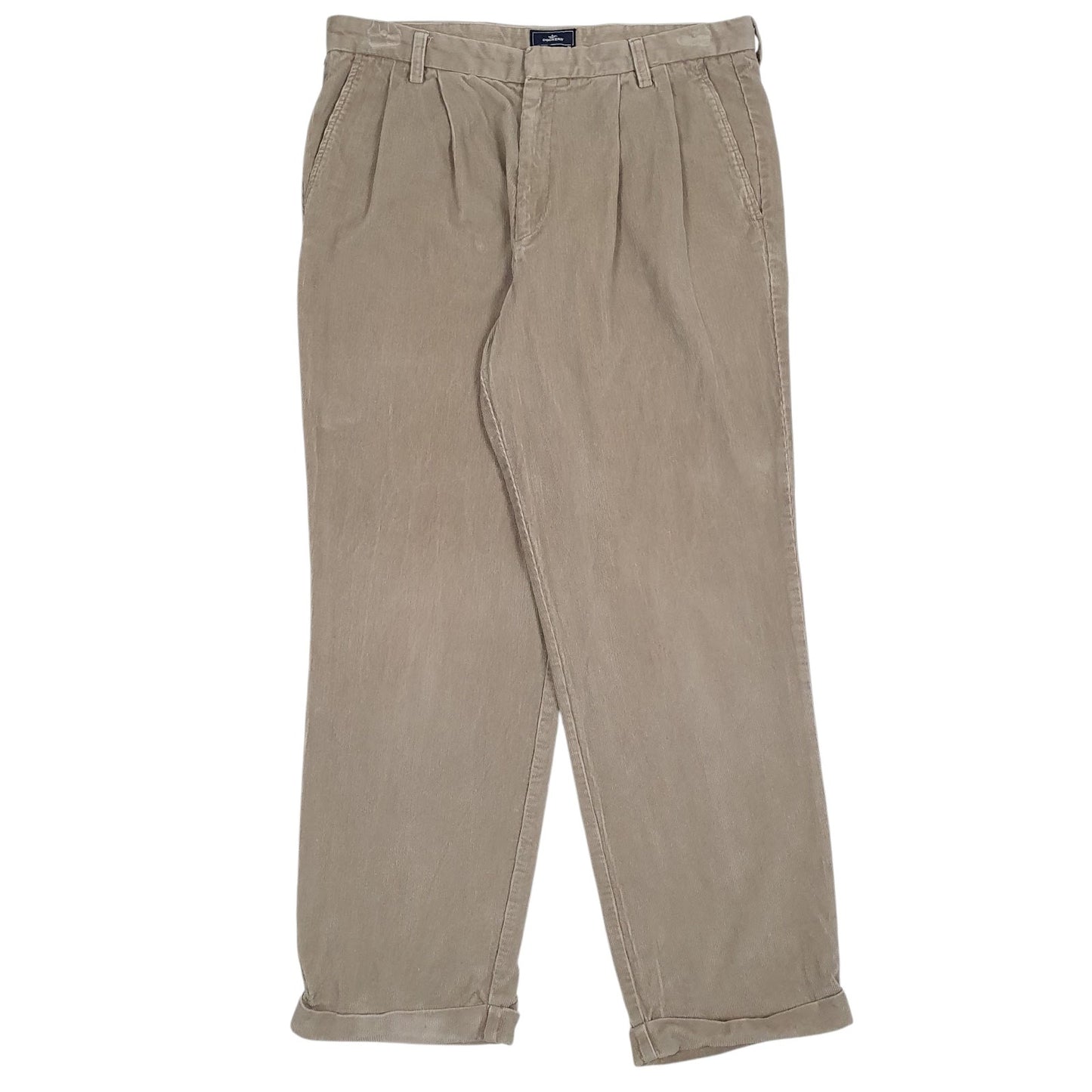 Mens Brown Dockers Pleated Corduroy Trousers