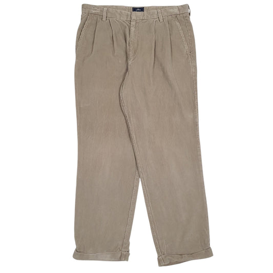 Mens Brown Dockers Pleated Corduroy Trousers