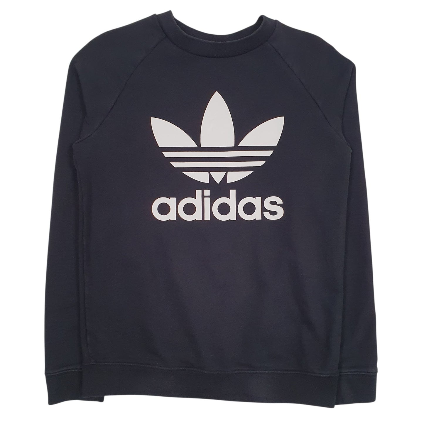 Womens Black Adidas Spellout Crewneck Jumper