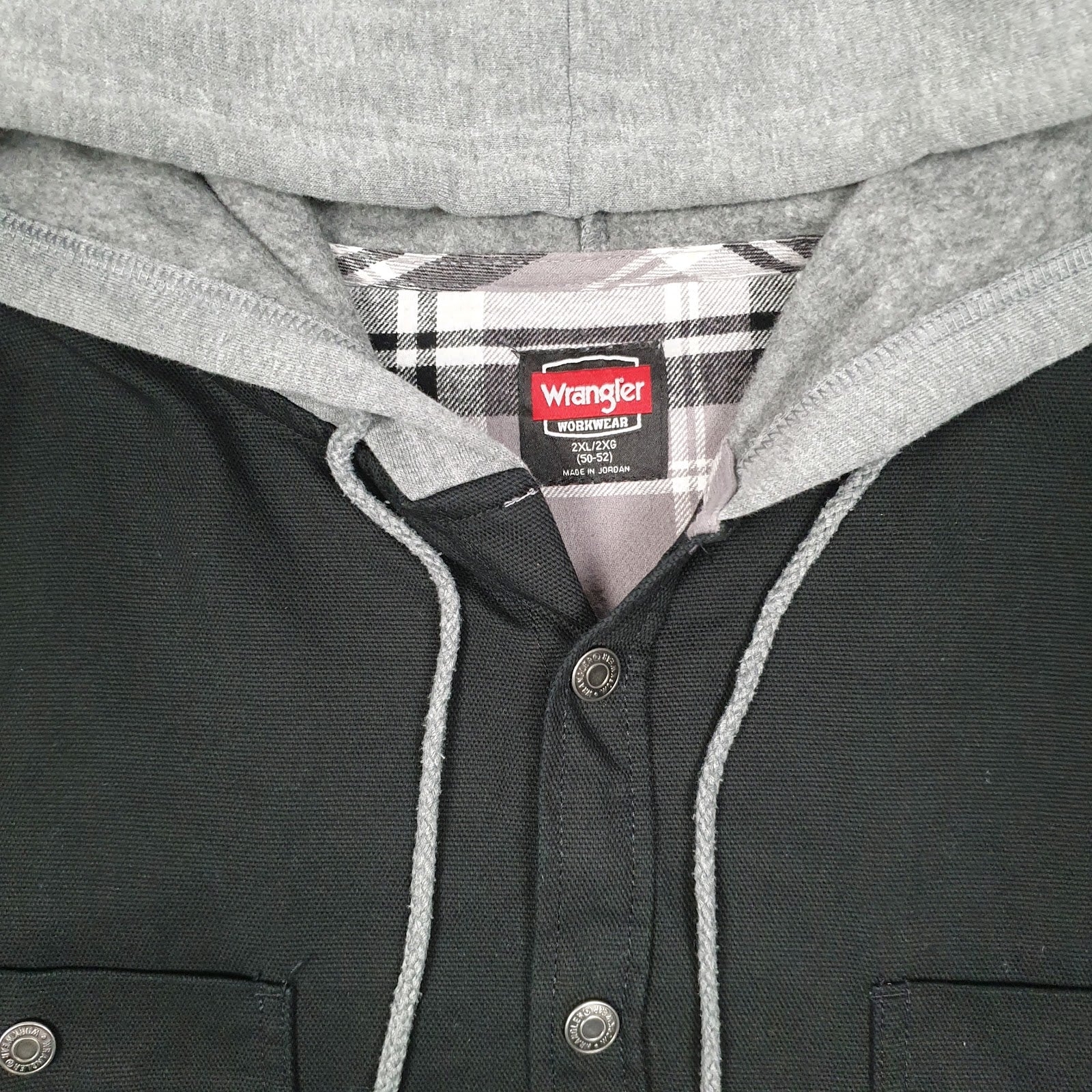 Mens Black Wrangler Lightweight Chore Hoodie  Coat