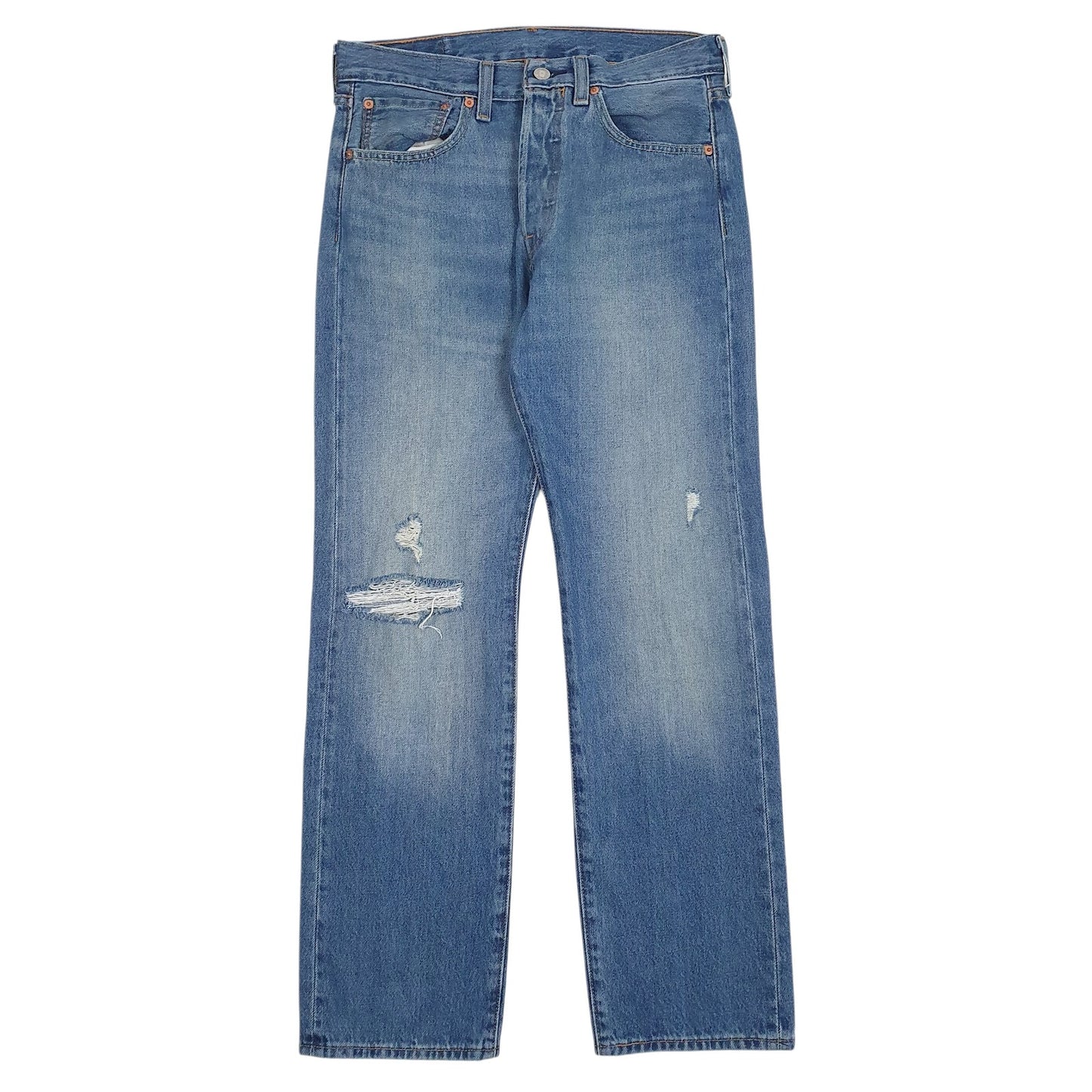 Mens Blue Levis Distressed 501 JeansW31 L30