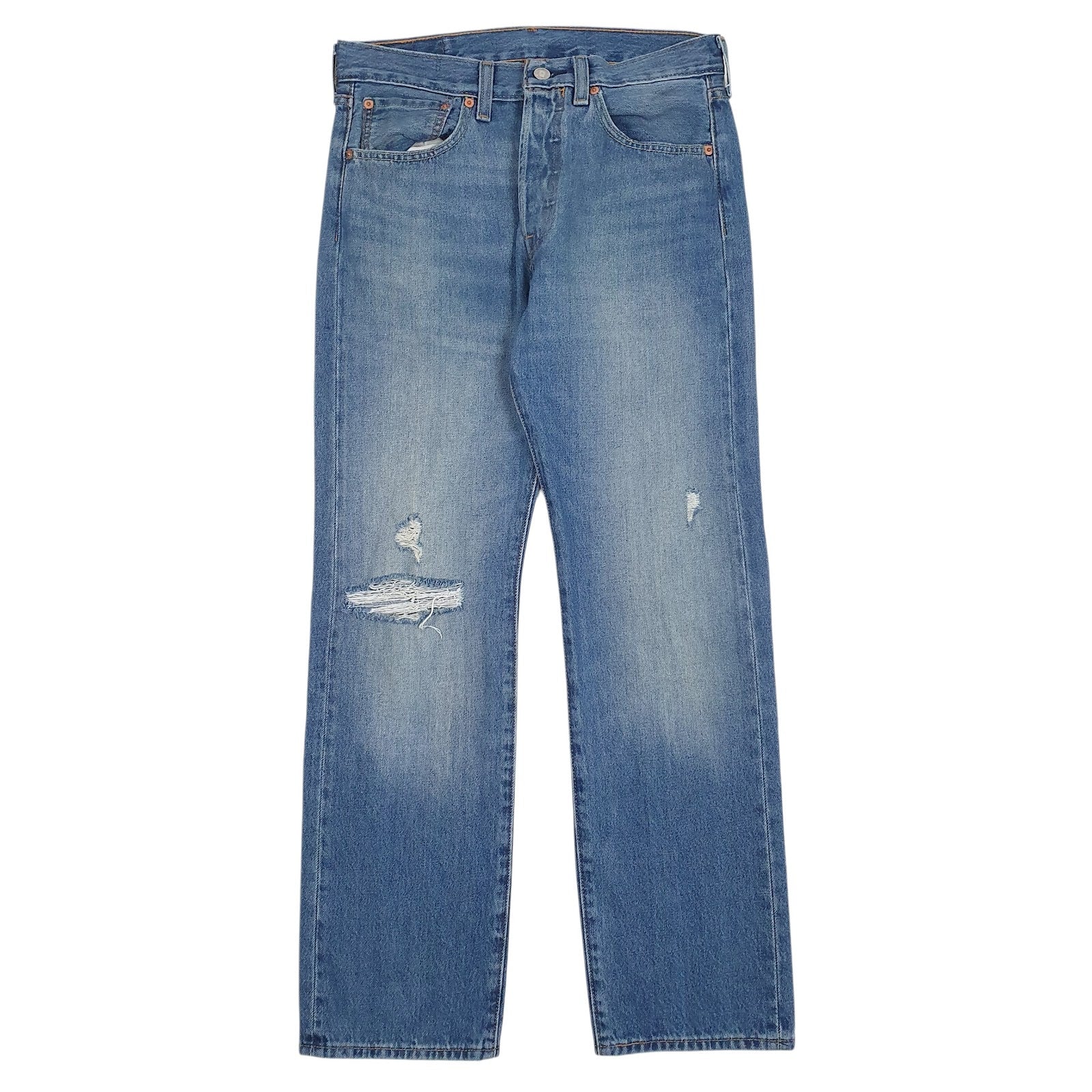 Mens Blue Levis Distressed 501 JeansW31 L30