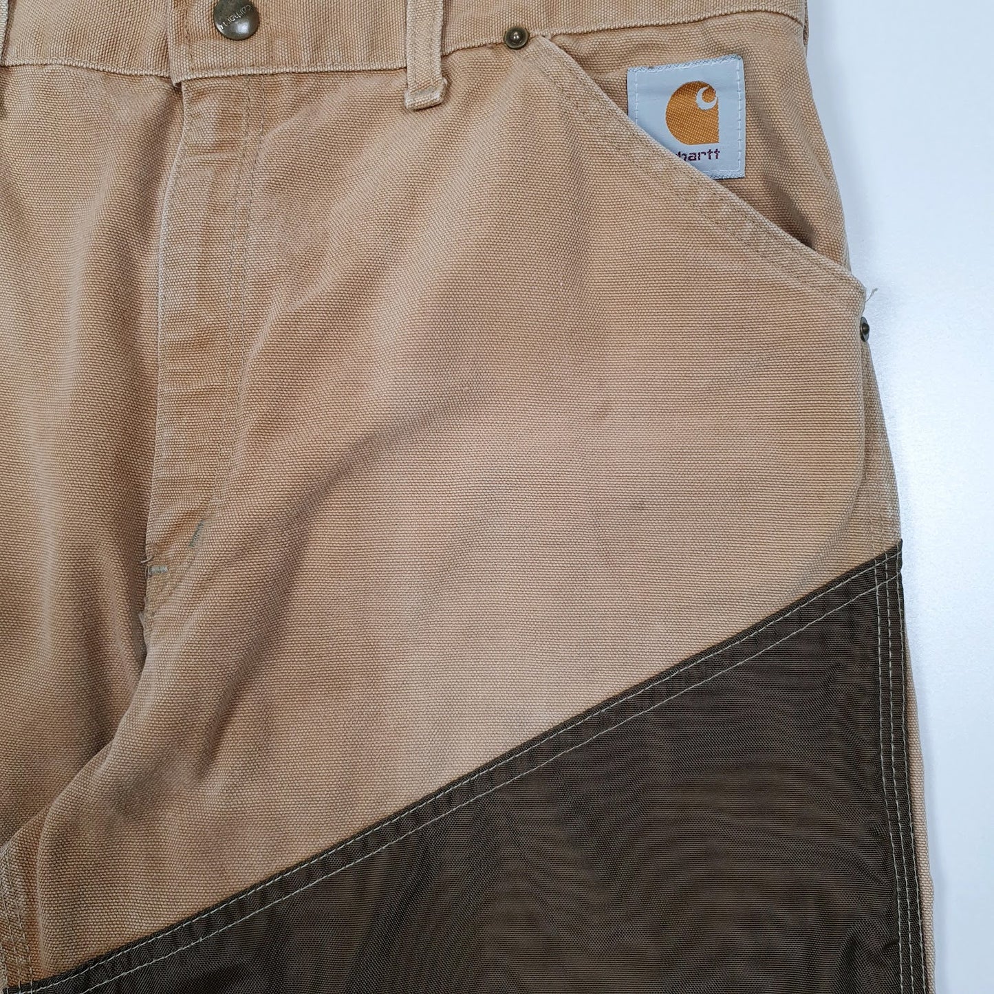 Mens Brown Carhartt WU256 Vintage 1980s Made In USA Double Knee  Trousers