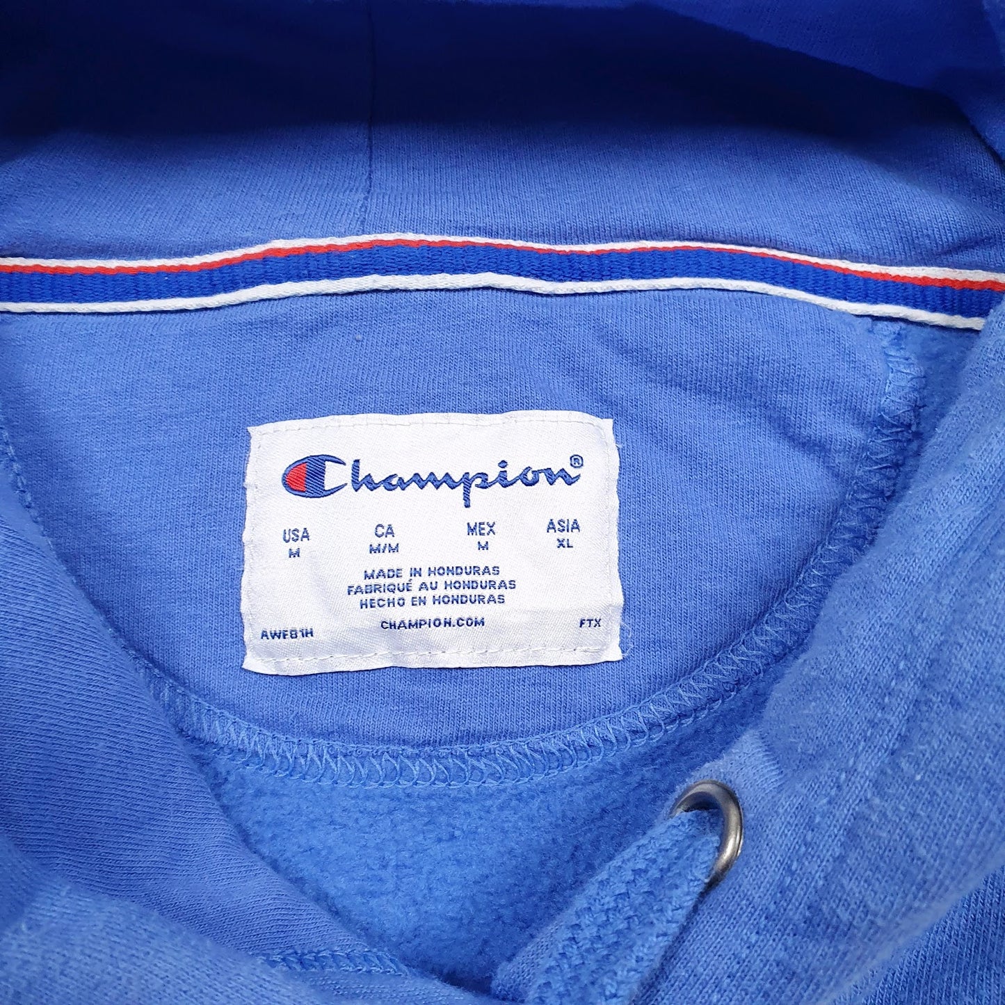 Womens Blue Champion Spellout Hoodie Jumper