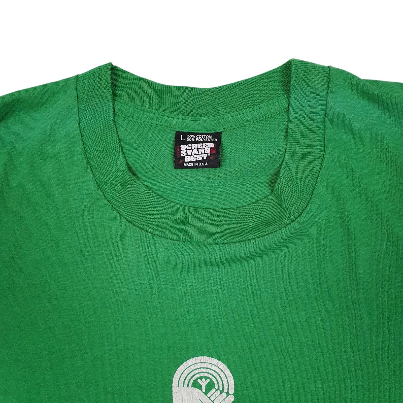 Mens Green Screen Stars Vintage 90s Single Stitch  T Shirt
