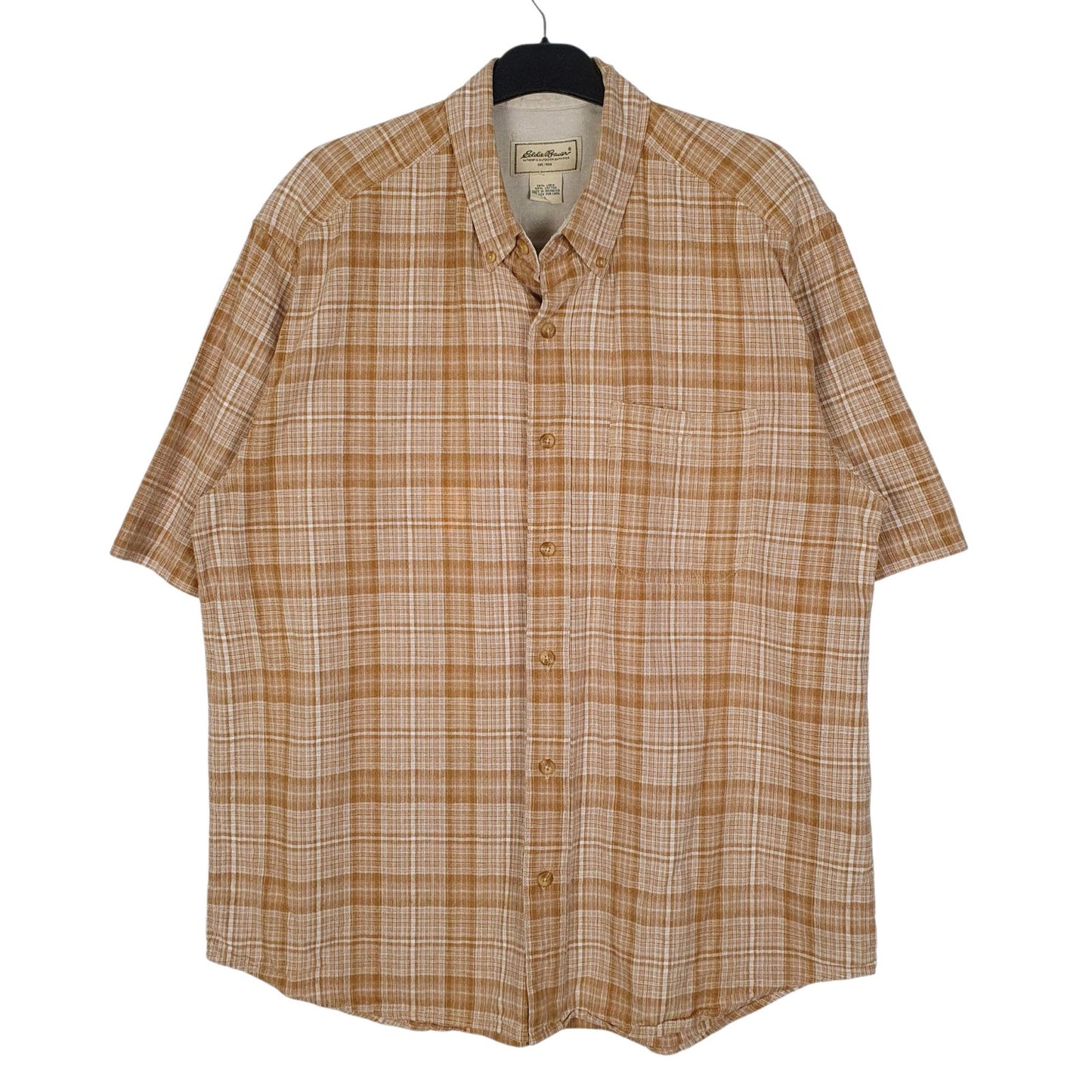 Mens Beige Eddie Bauer  Short Sleeve Shirt