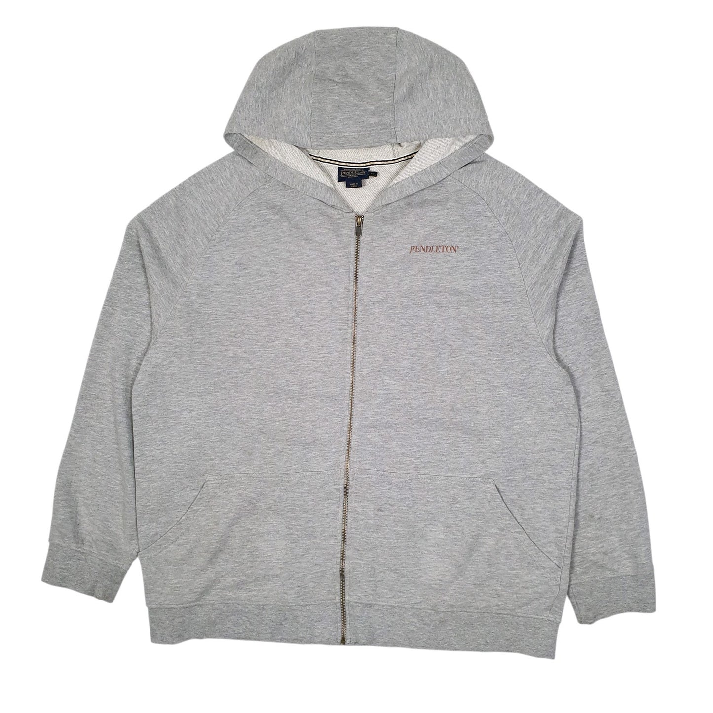 Mens Grey Pendleton Hoodie Full Zip Jumper