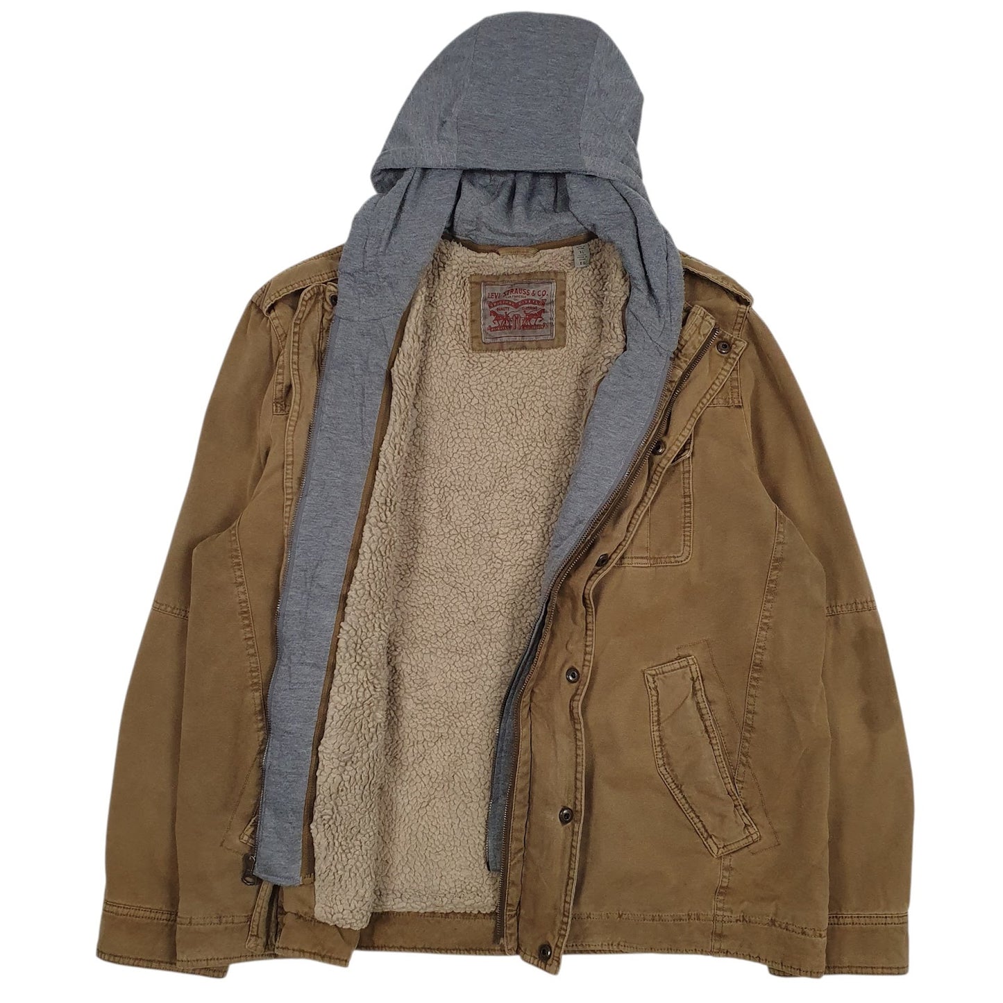 Mens Brown Levis Sherpa Lined  Coat