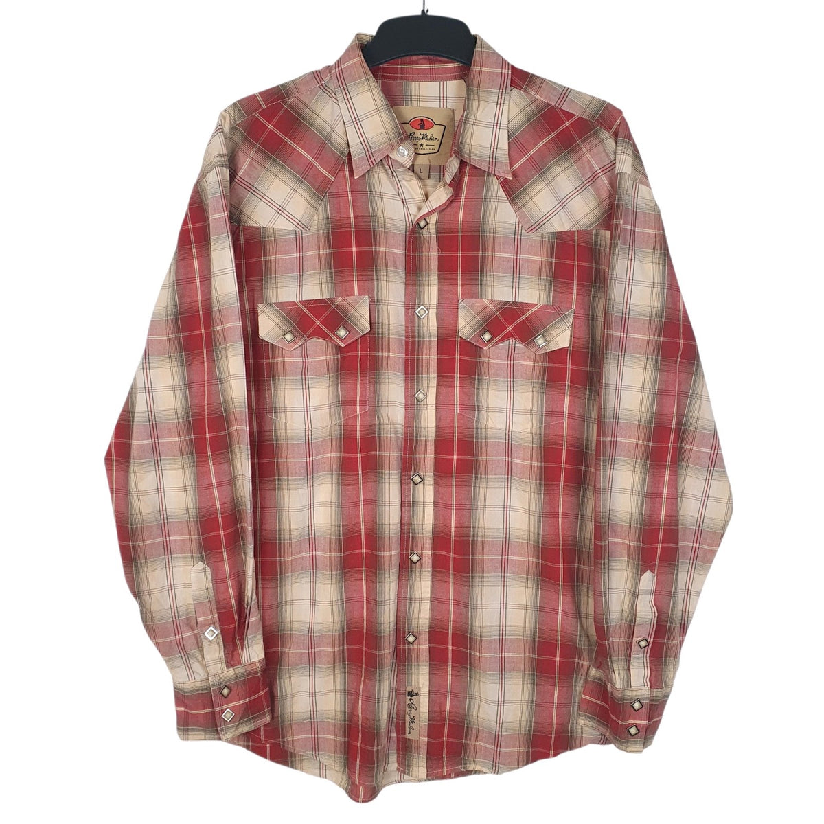 Mens Red Larry Mahan Cowboy Long Sleeve Shirt