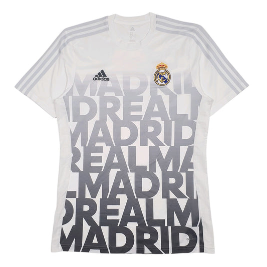 Mens White Adidas Real Madrid Short Sleeve T Shirt
