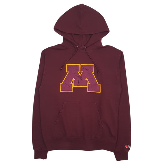 Mens Burgundy Champion Embroidered Hoodie Jumper