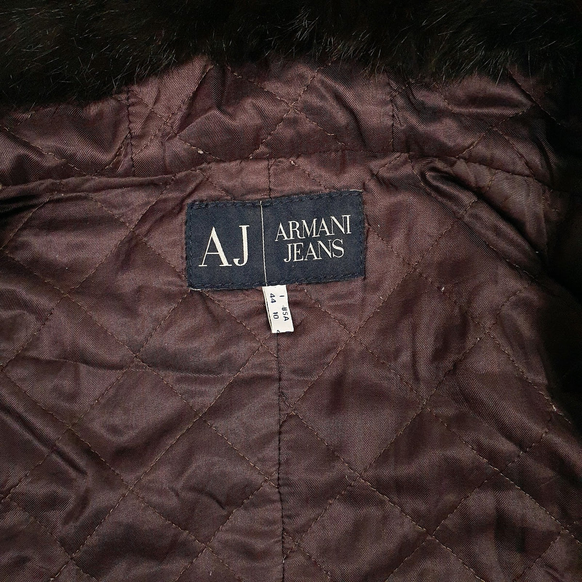 Womens Brown Armani Jeans Trench Longline Padded  Coat