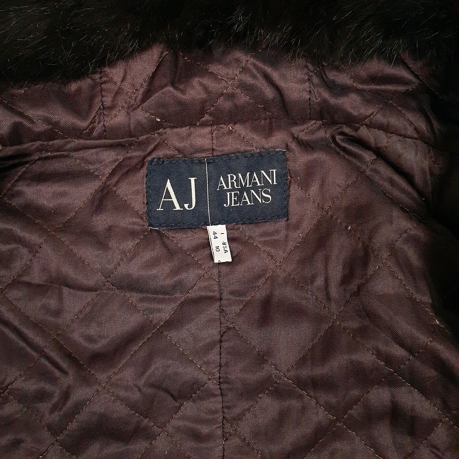 Womens Brown Armani Jeans Trench Longline Padded  Coat