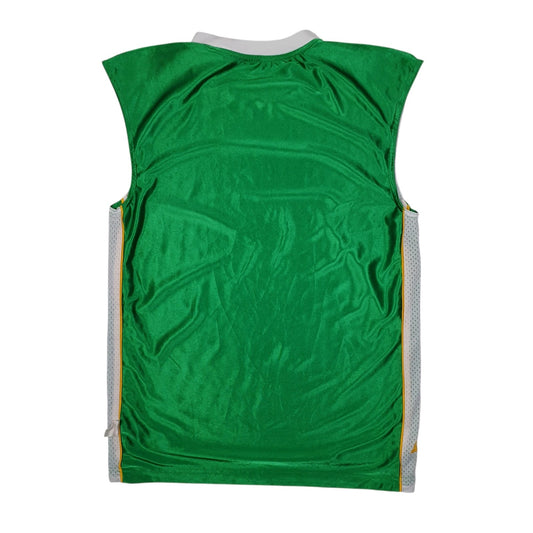 Mens Green Starter Basketball Jersey Sleeveless Vest Full Zip T Shirt