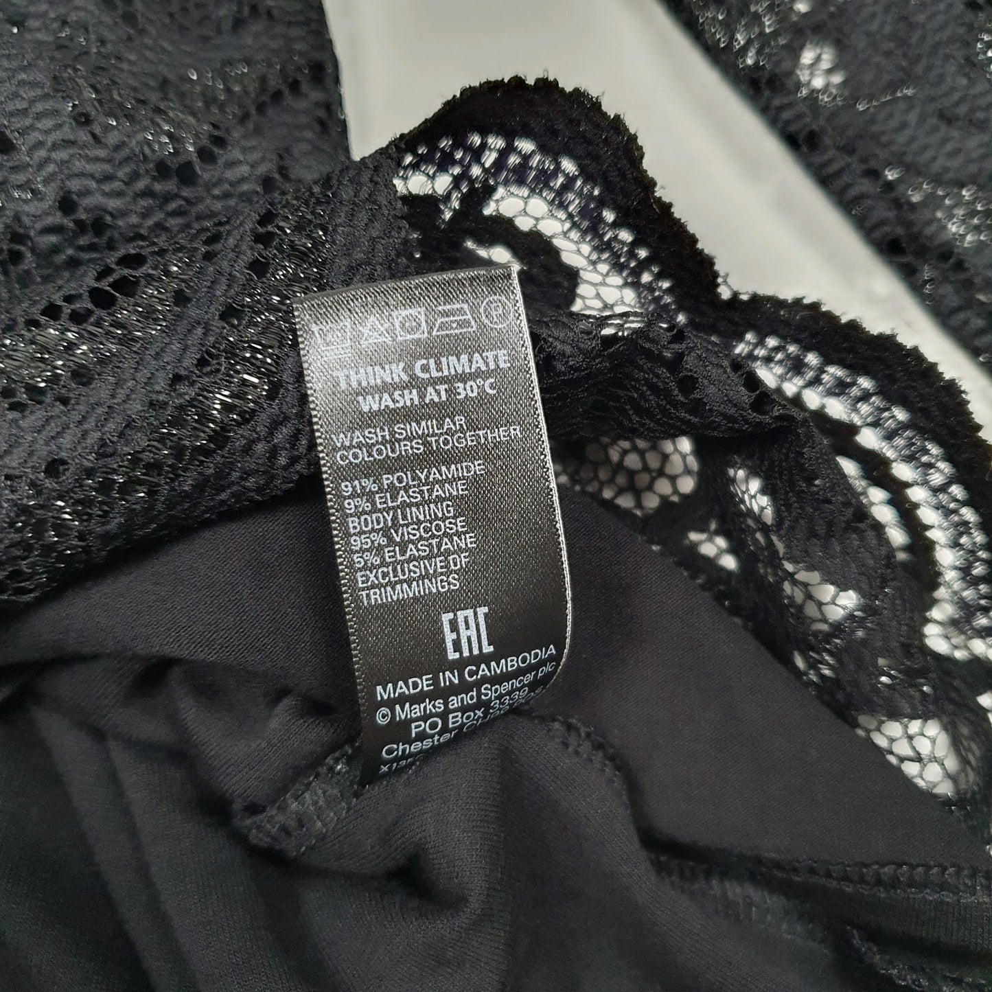 Womens Black M&S Lace  Shirt