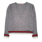 Womens Grey Pepita  V Neck Jumper