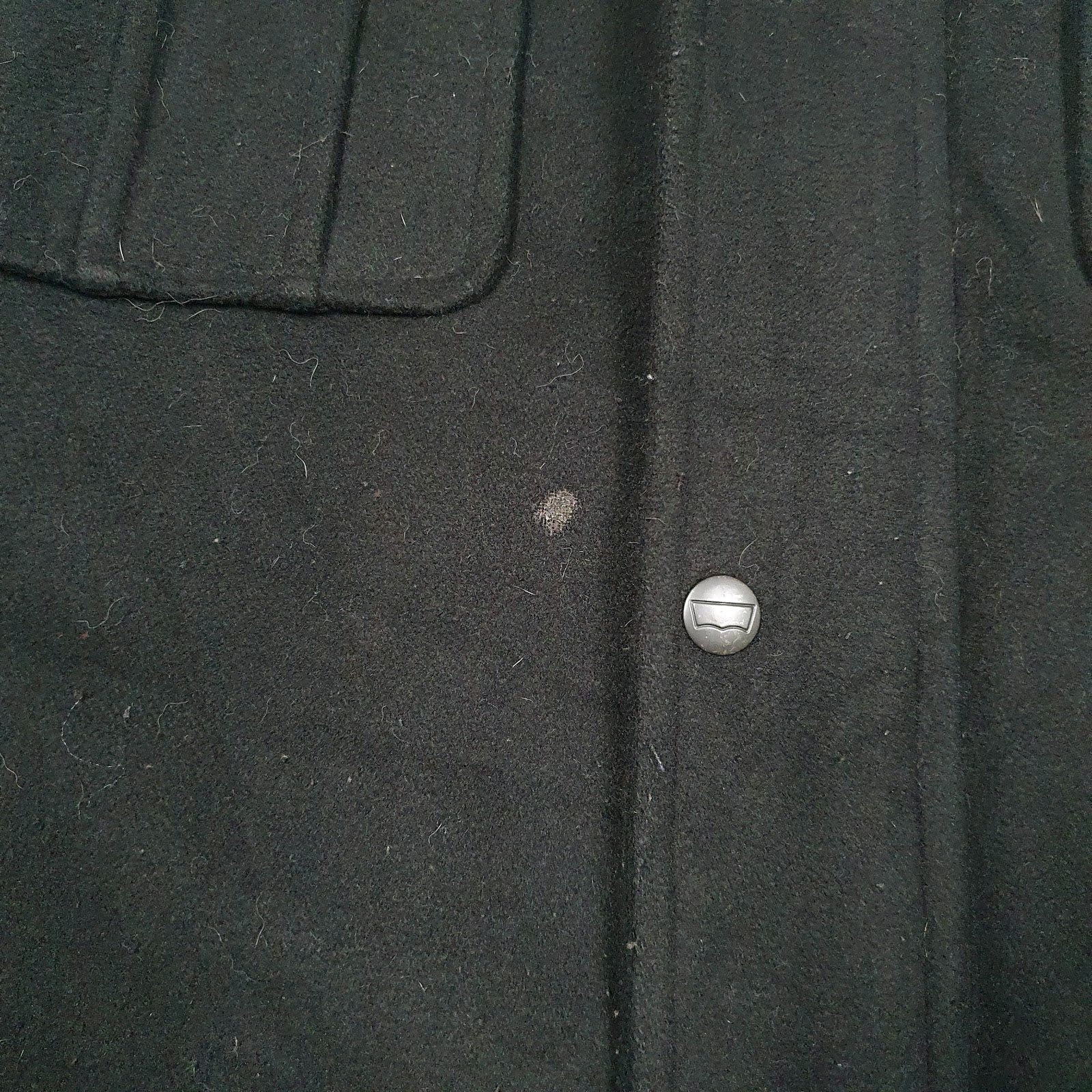Mens Black Levis Cruiser Wool Windbreaker  Coat
