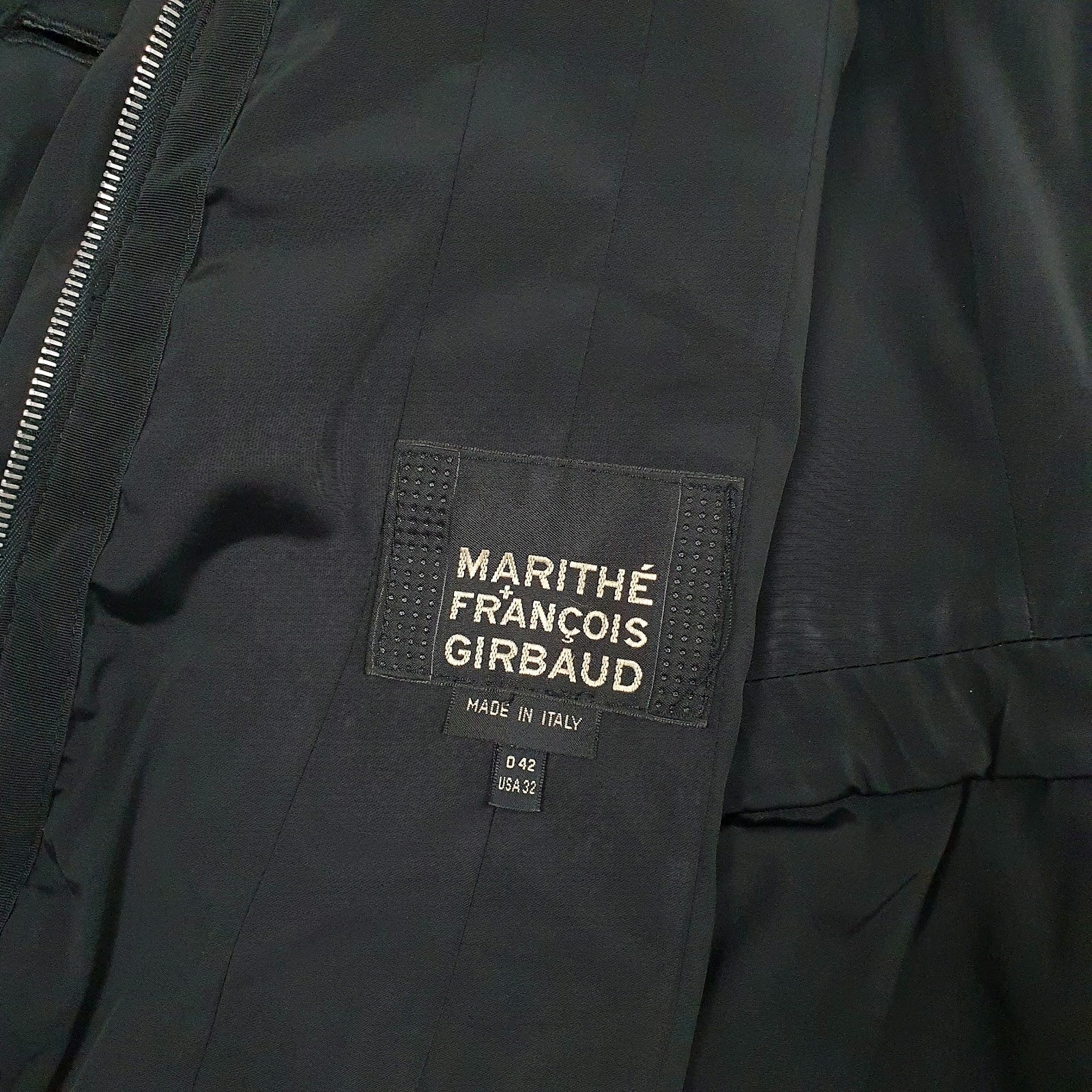 Womens Black Marithe Francoise Girbaud Fur Lined Trench  Coat