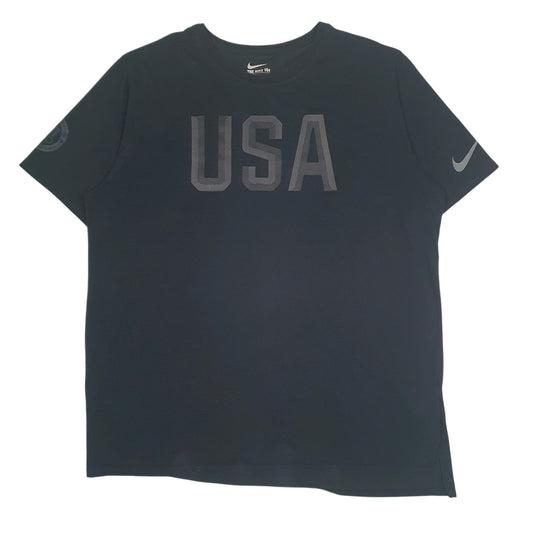 Mens Black Nike Dri-Fit USA Short Sleeve T Shirt