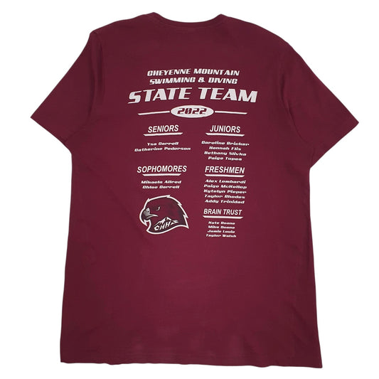 Mens Burgundy Canvas Cheyenne Mountain State Team  T Shirt
