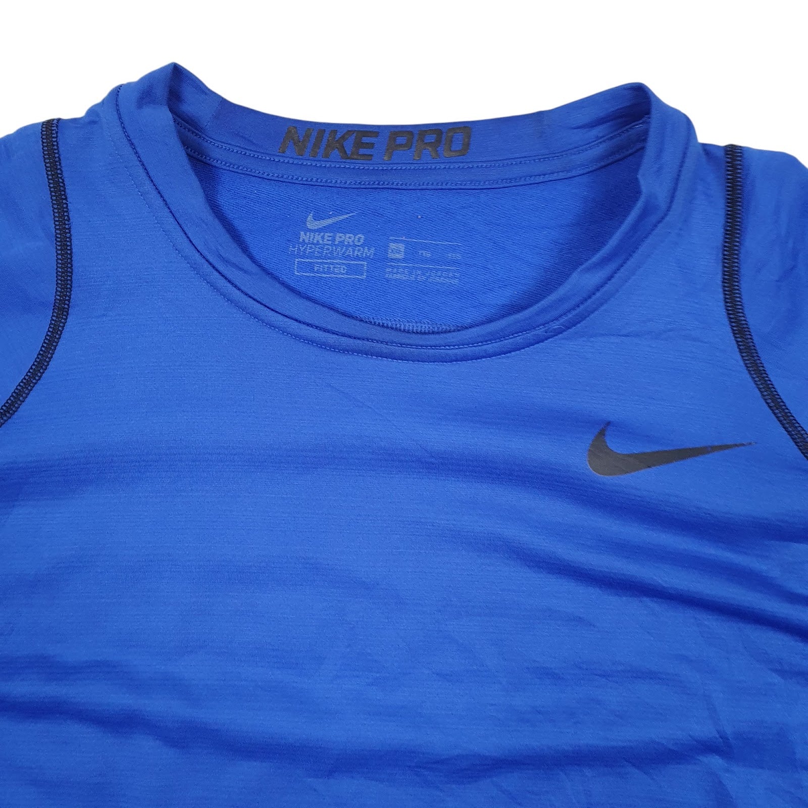 Mens Blue Nike Pro Hyperwarm Baselayer  T Shirt