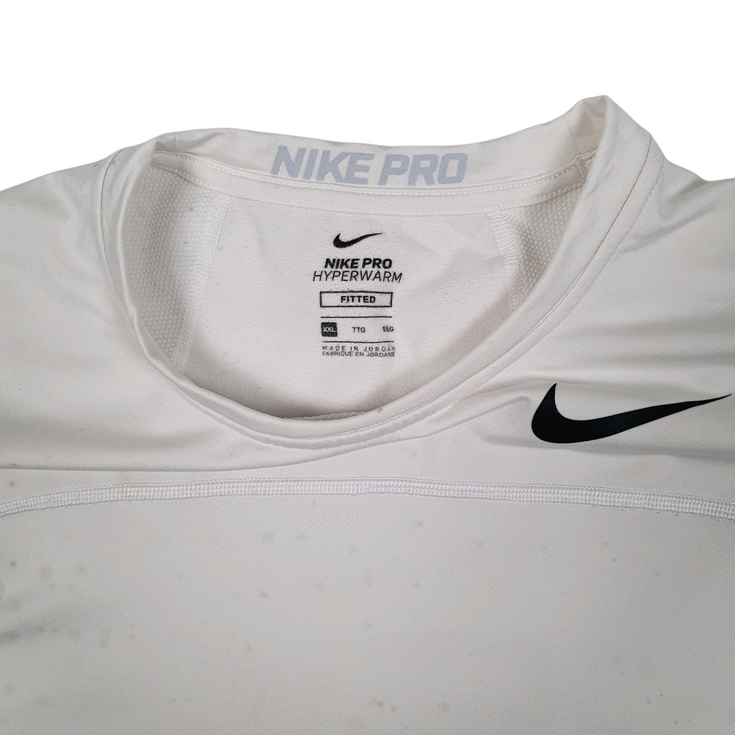 Mens White Nike Pro Hyperwarm Hoodie T Shirt