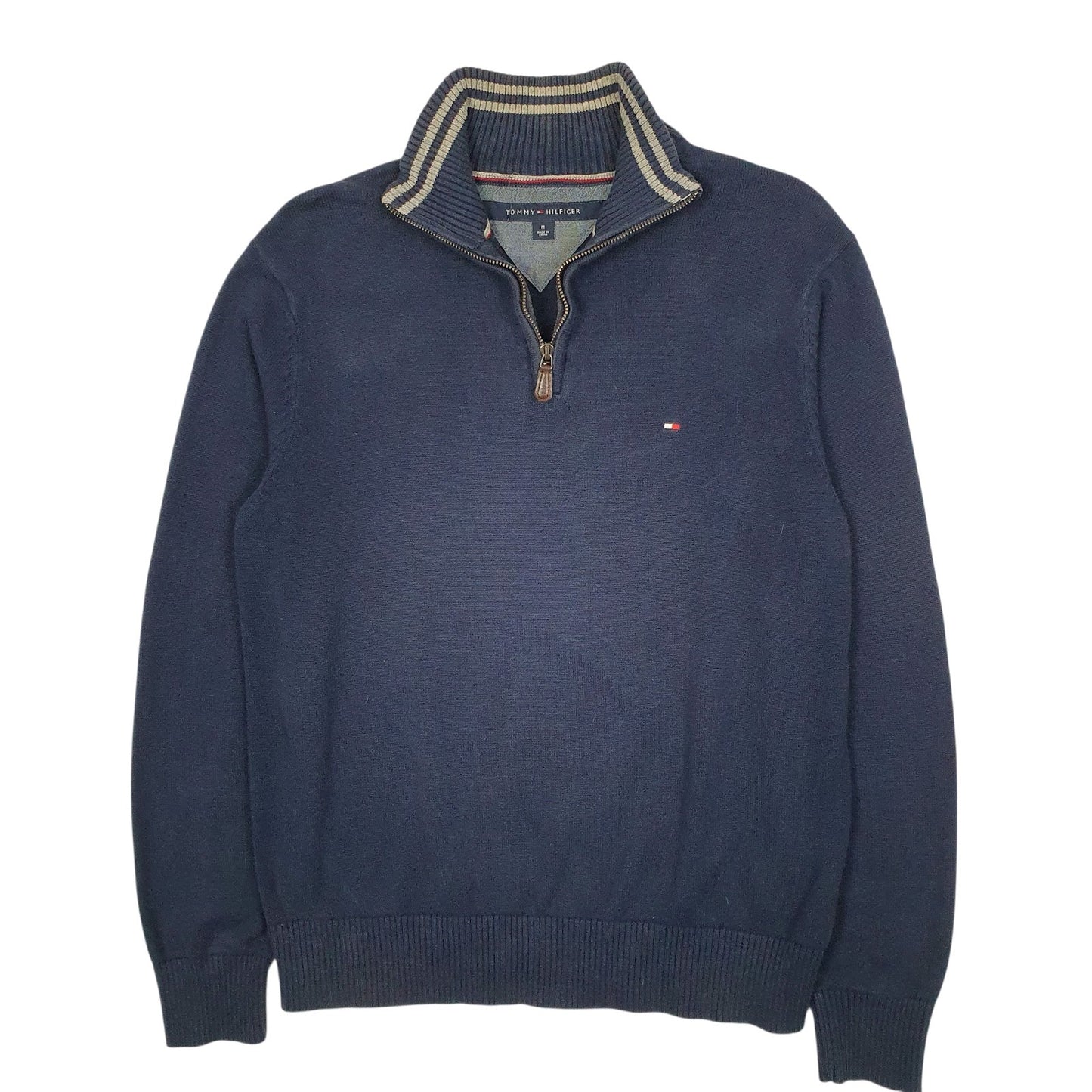 Mens Navy Tommy Hilfiger  Quarter Zip Jumper