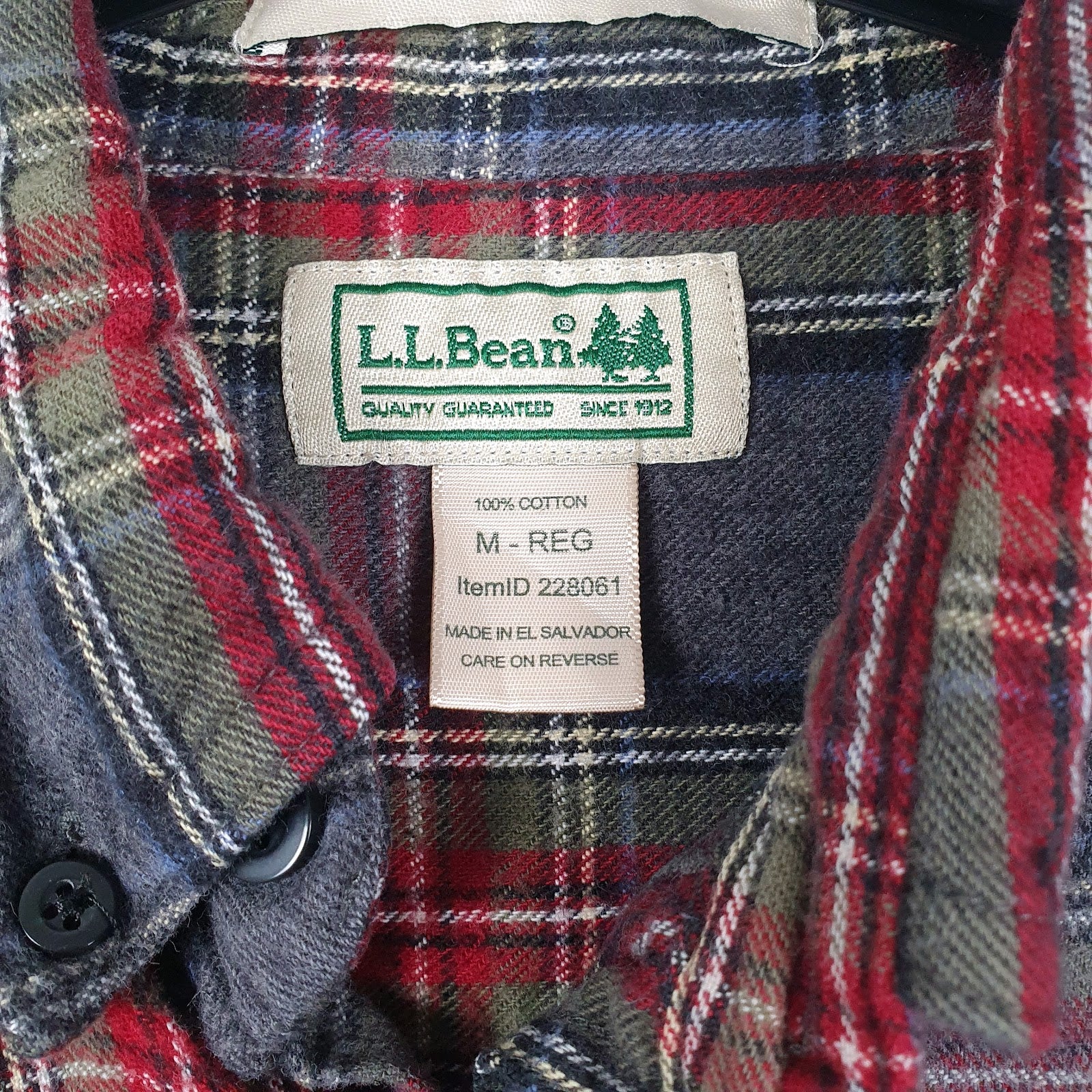 Mens Grey L.L.Bean Flannel  Shirt