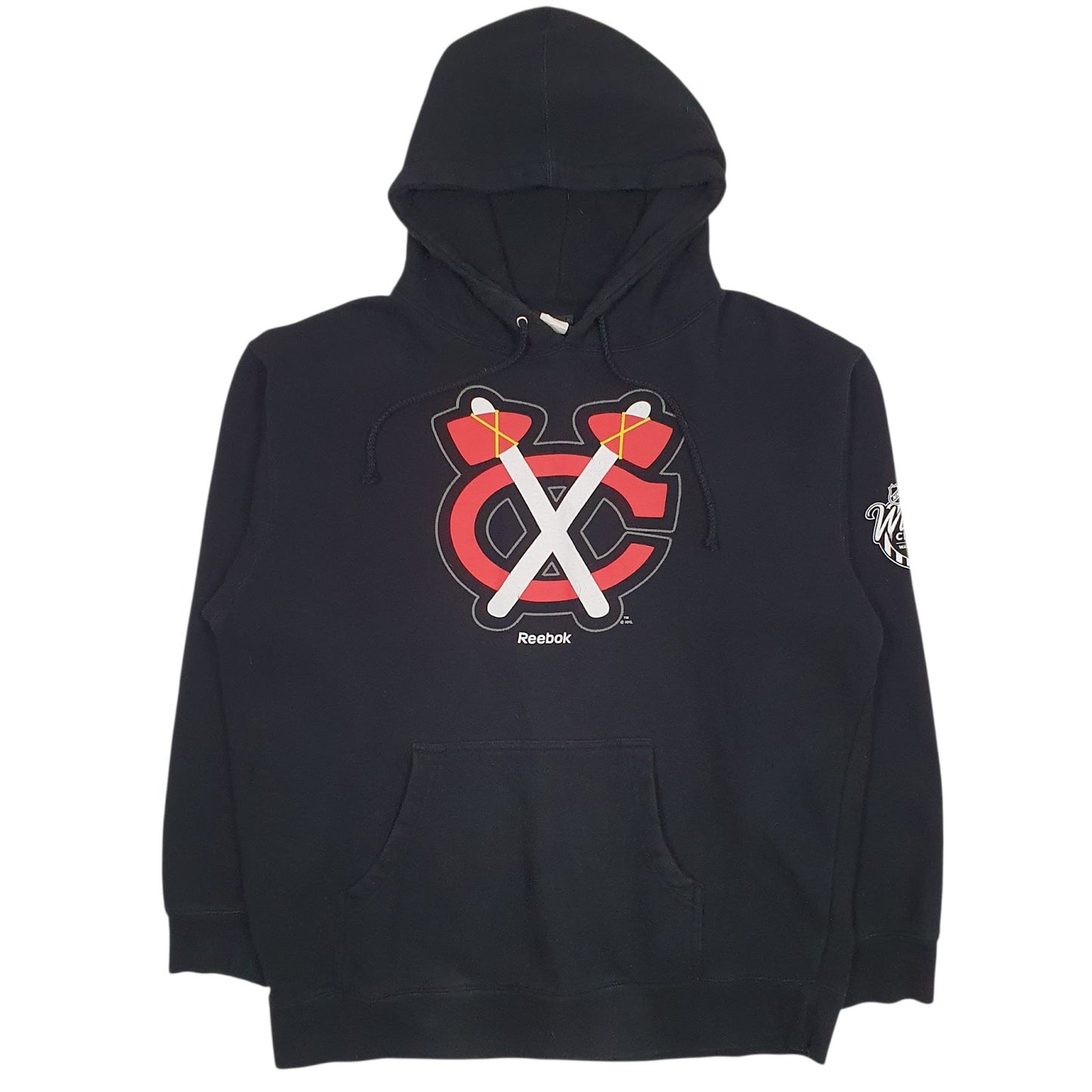 Mens Black Reebok NHL Chicago Blackhawks Hoodie Jumper