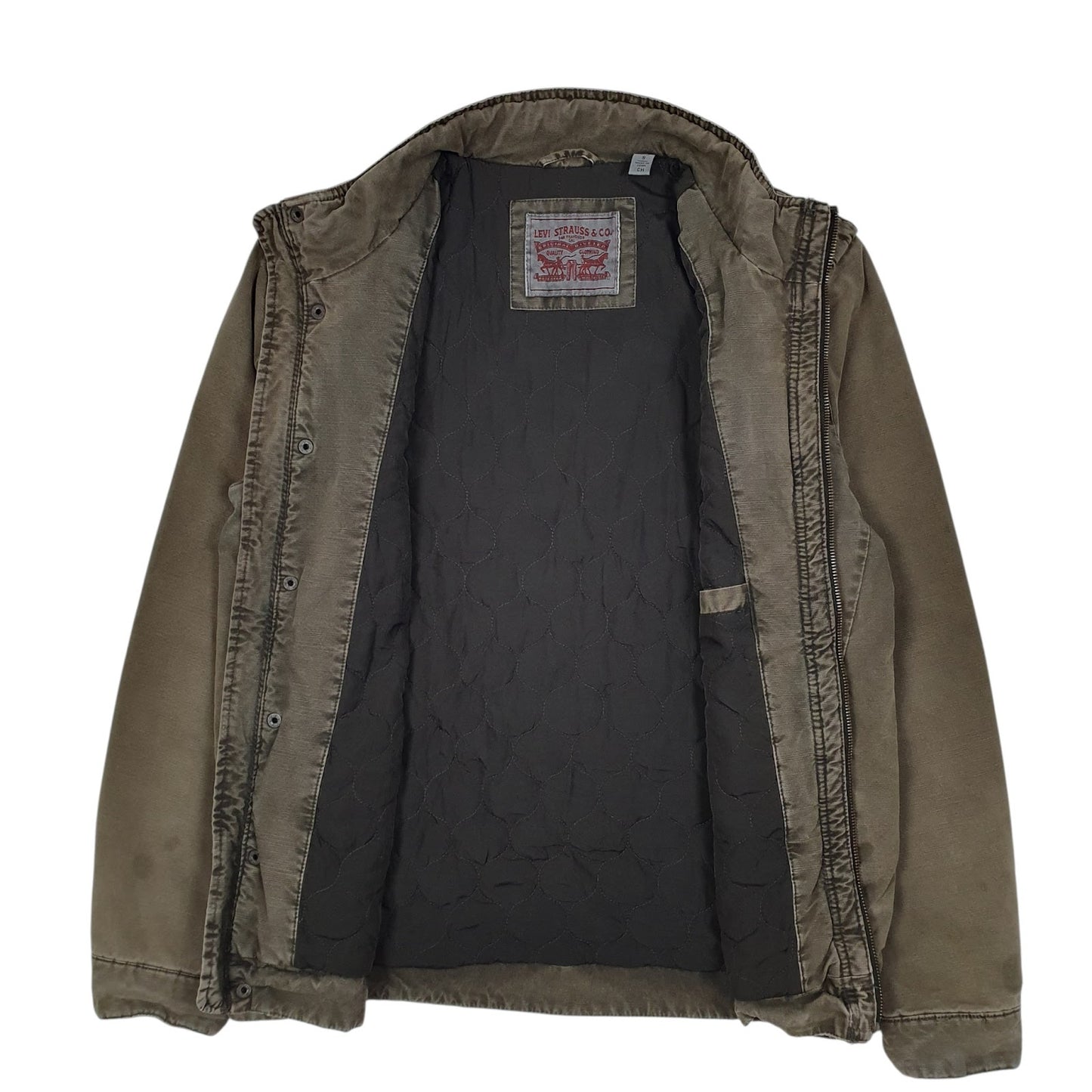 Mens Brown Levis Workwear Military Windbreaker  Coat