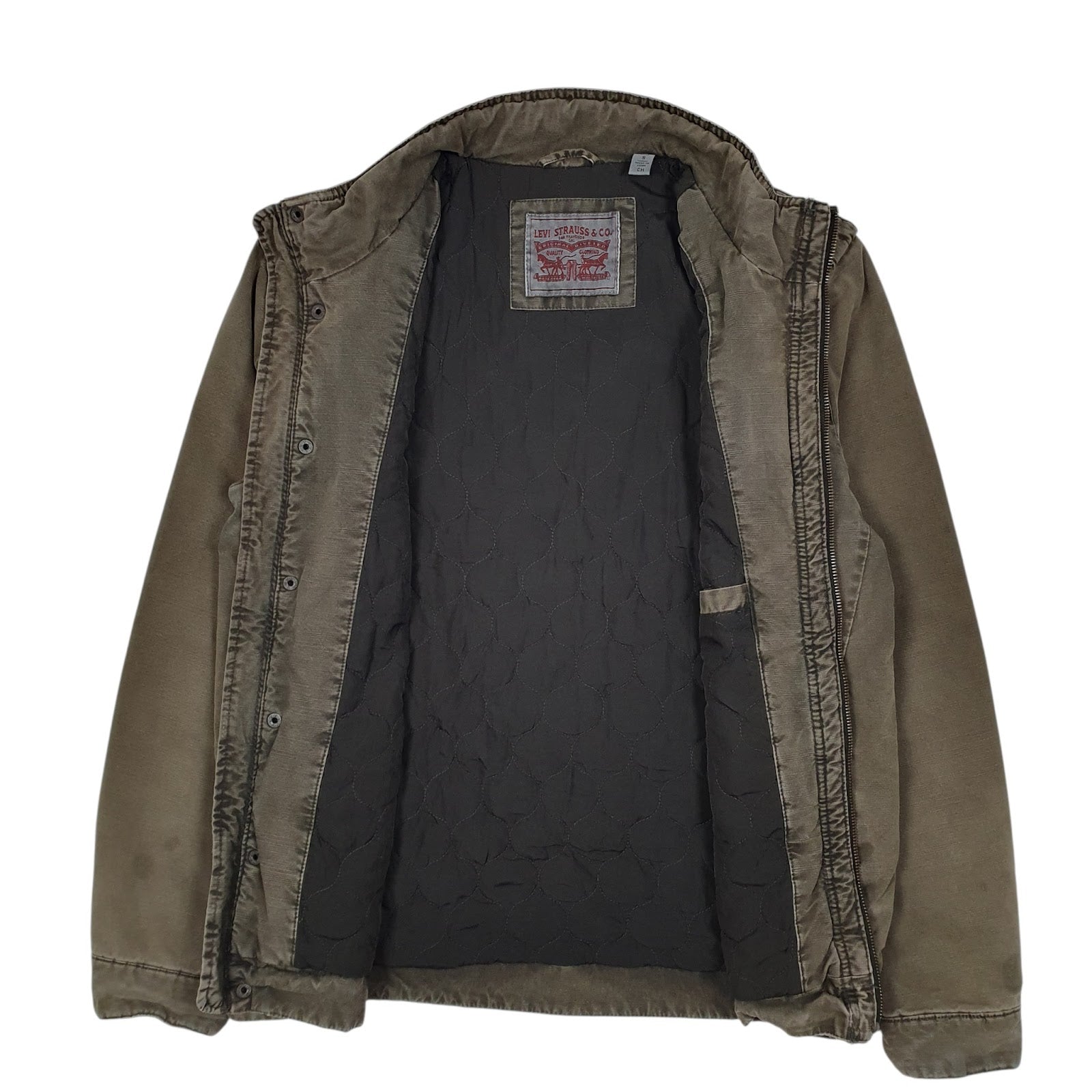 Mens Brown Levis Workwear Military Windbreaker  Coat