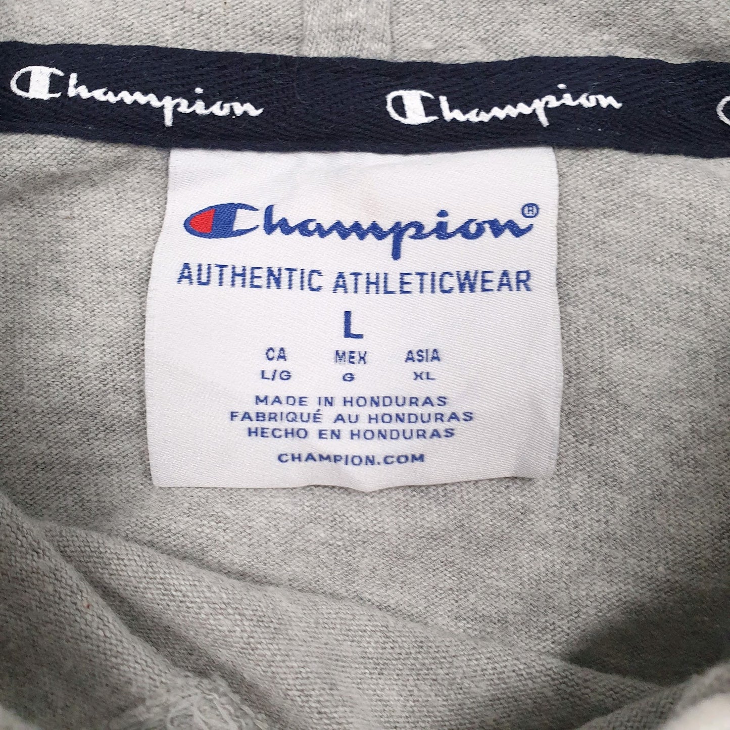 Mens Grey Champion Spellout Lightweight Hoodie Jumper