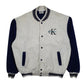 Mens Grey Calvin Klein Varsity Vintage 90s Made In USA  Coat