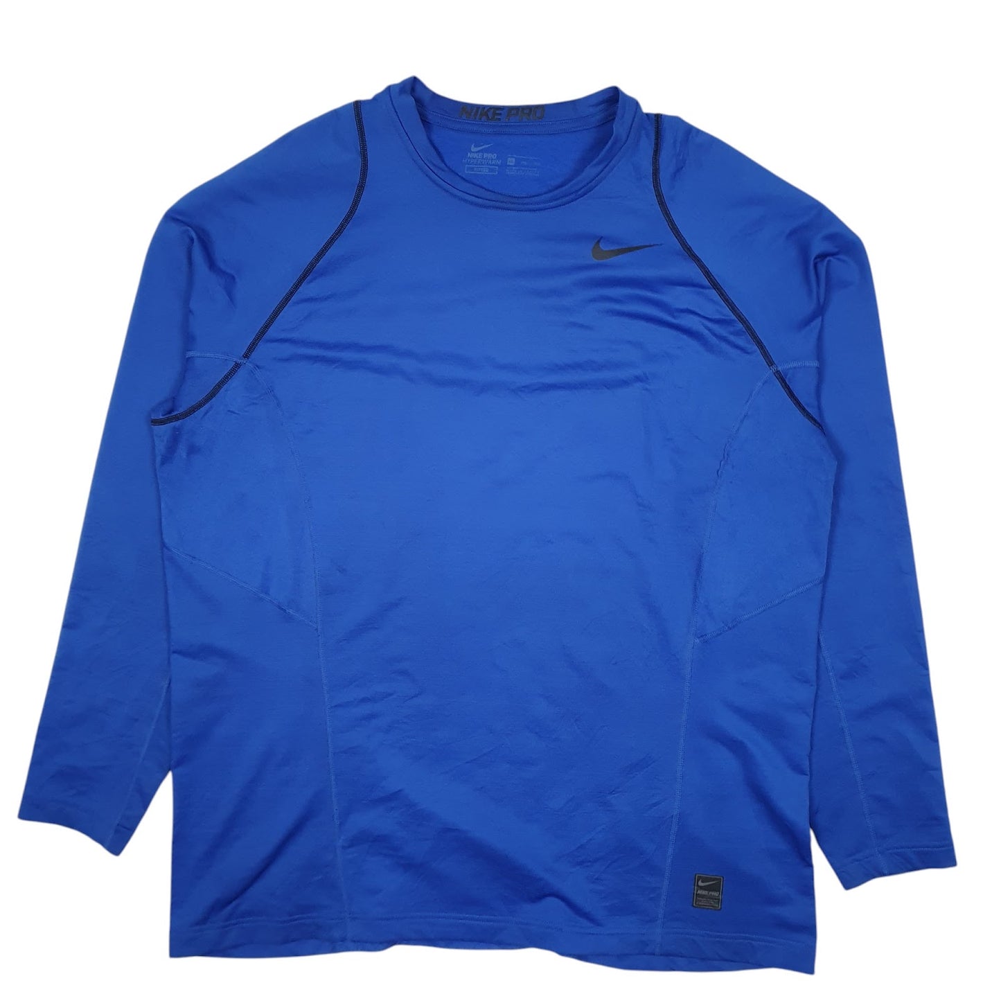 Mens Blue Nike Pro Hyperwarm Baselayer Long Sleeve T Shirt