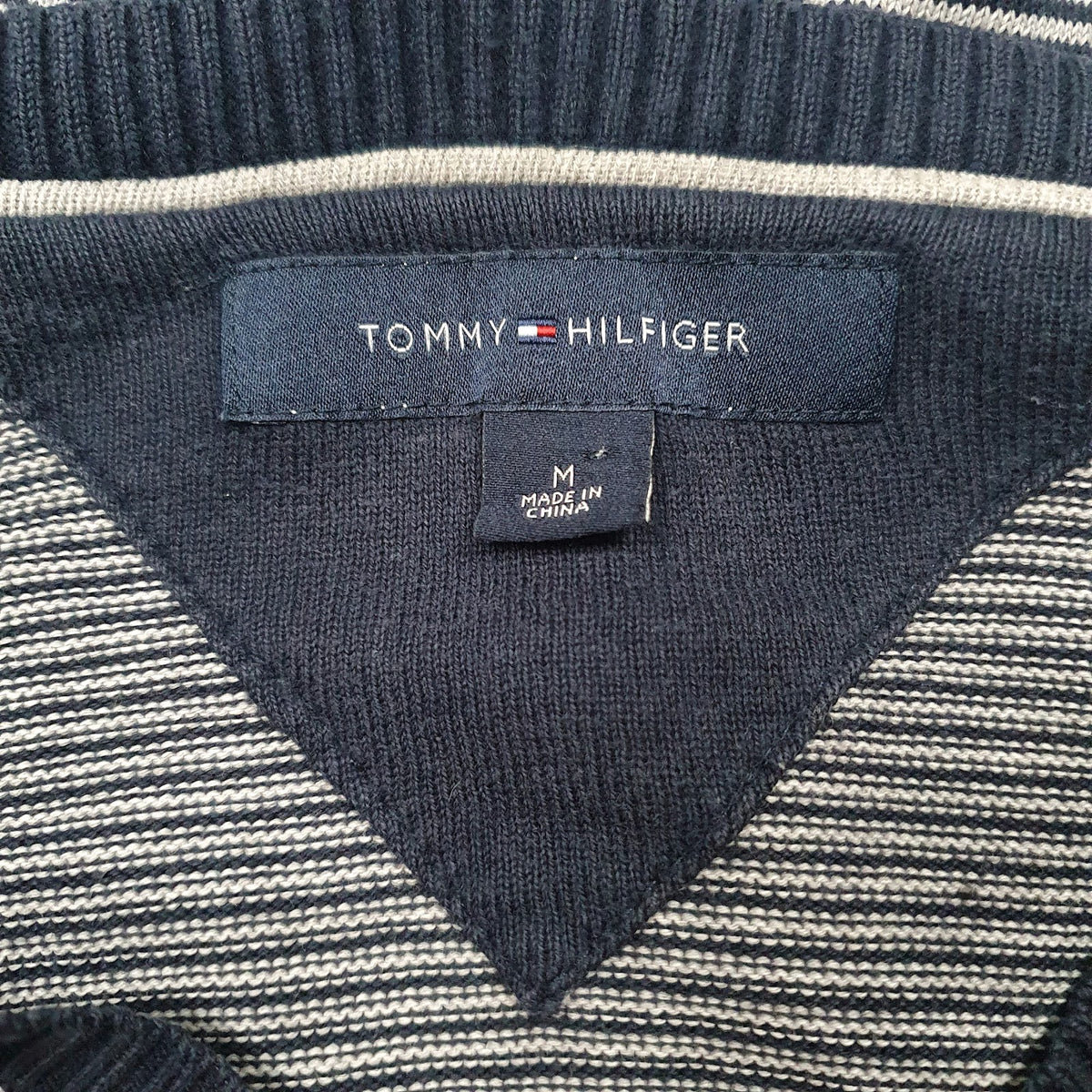 Womens Navy Tommy Hilfiger  V Neck Jumper