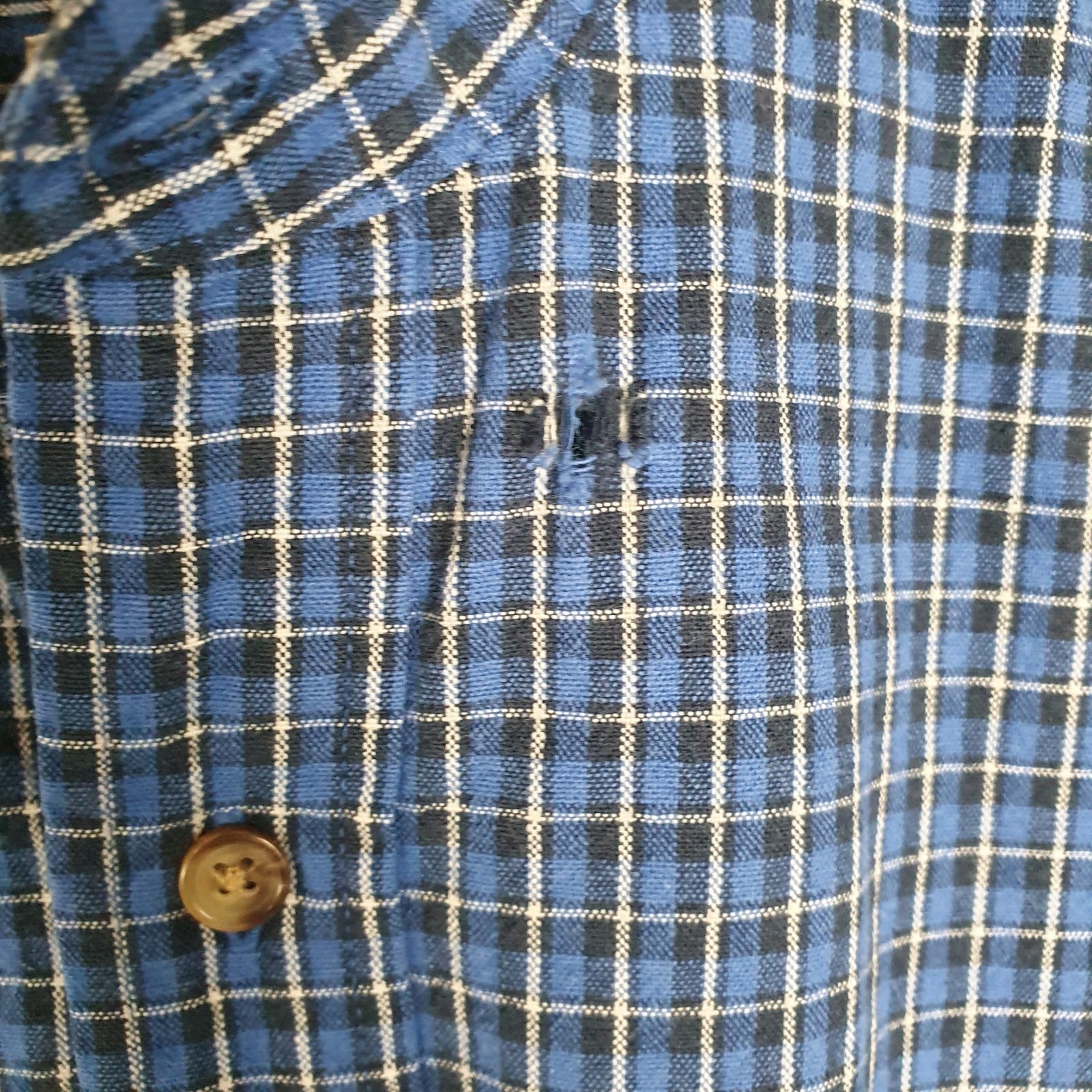 Mens Blue Eddie Bauer Vintage 00s Heavyweight Plaid Canvas  Shirt