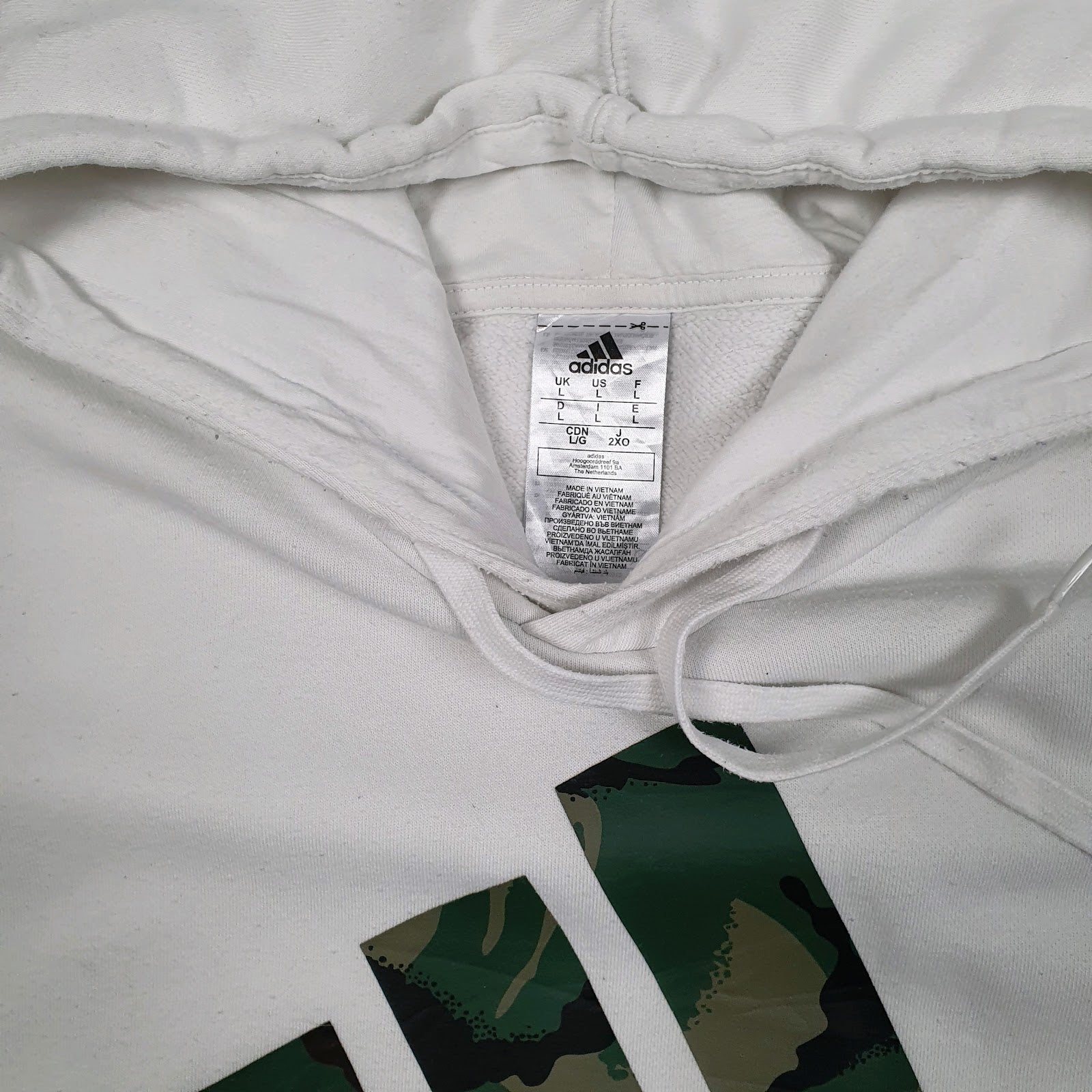 Mens White Adidas  Hoodie Jumper