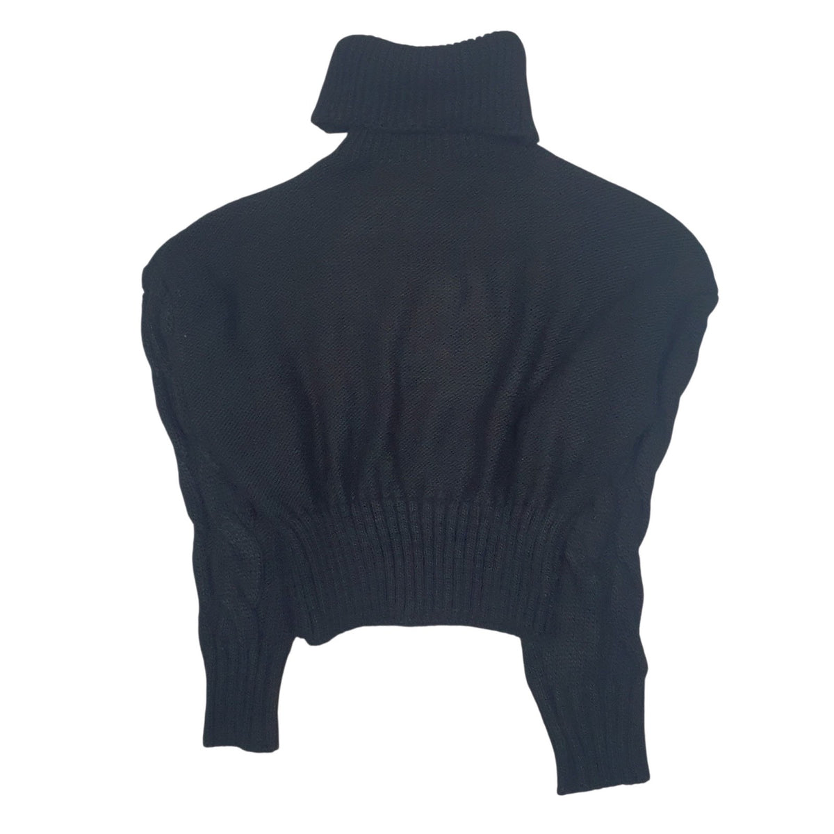 Womens Black Unbranded Cable Knit Turtle Neck Jumper